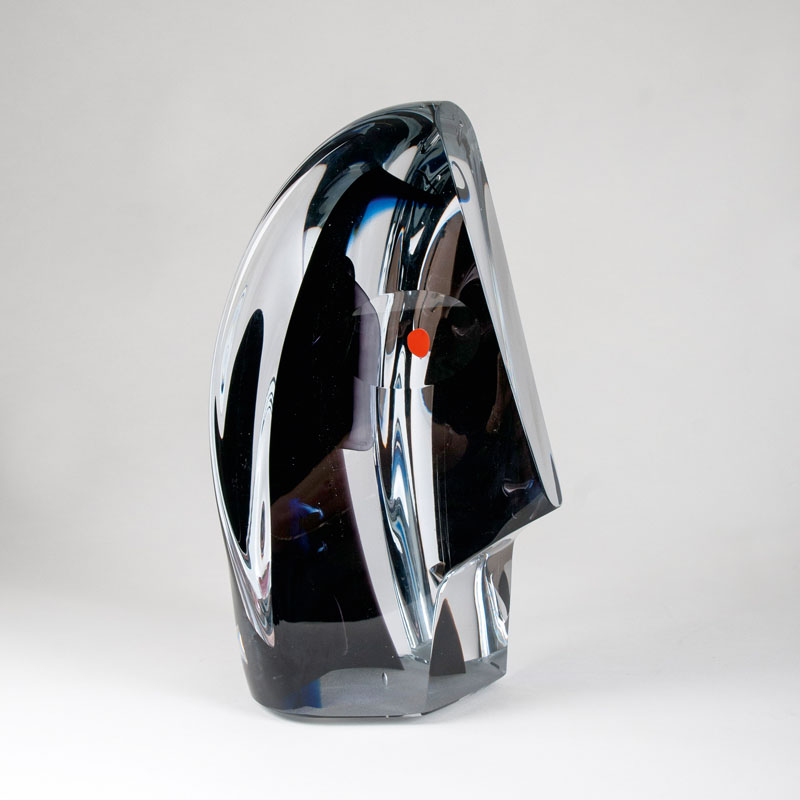 Stilisierte Glasskulptur 'Kopf'
