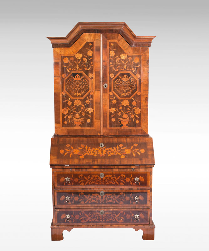 A baroque cabinet with floral marquetry