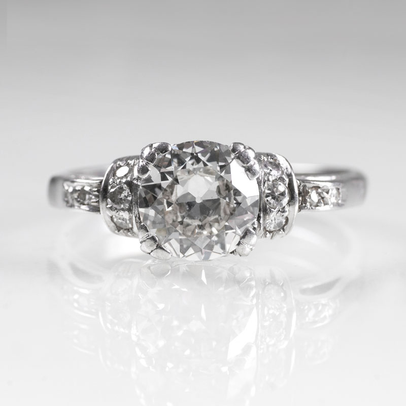 An Art Nouveau solitaire diamond ring