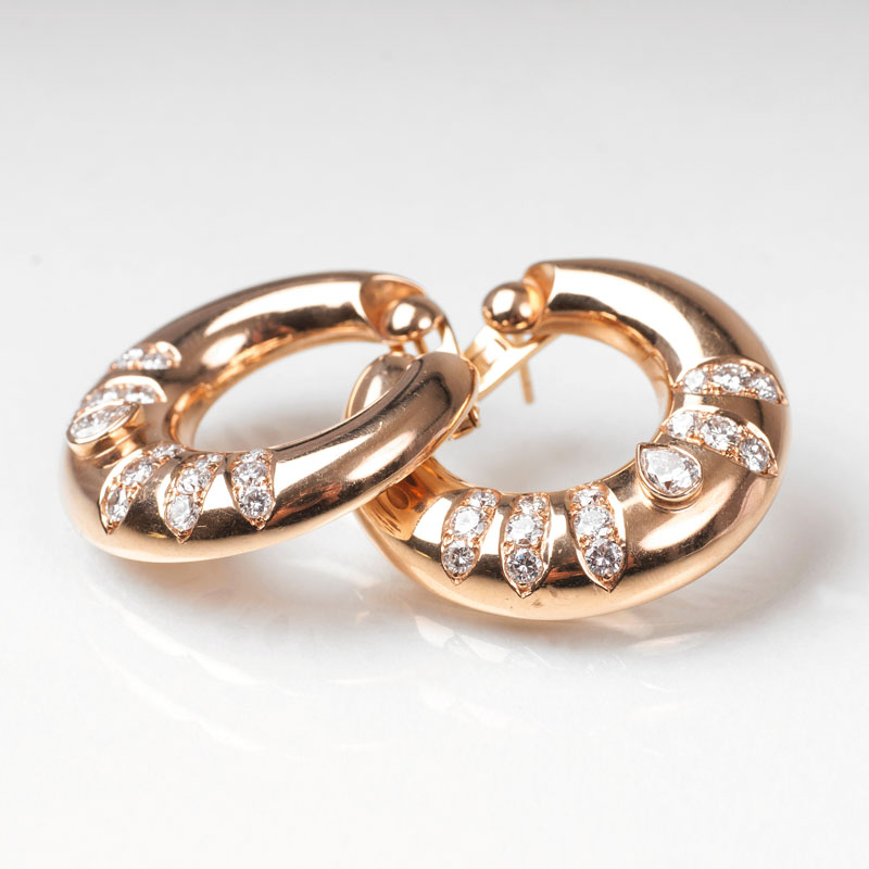 A pair of elegant diamond earrings