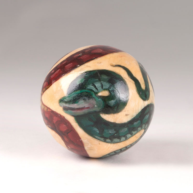 Anita Bucherer-Godeffroy - A billiard ball with snake motif A billiard ball with snake motif