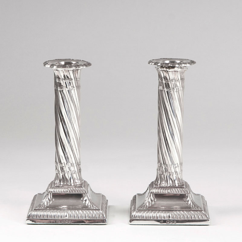A pair of Victorian candlesticks