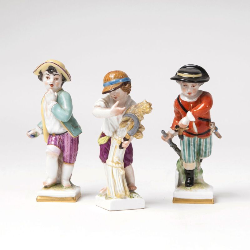 - A set of 3 allegorical figures as children from the series '12 months' A set of 3 allegorical figures as children from the series '12 months'
