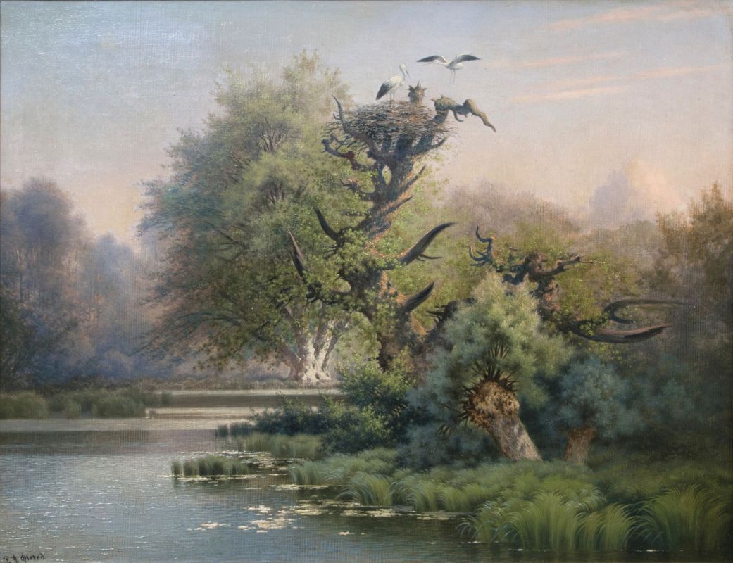 Peter Iver Olsted - Alte Eiche mit Storchennest Alte Eiche mit Storchennest
