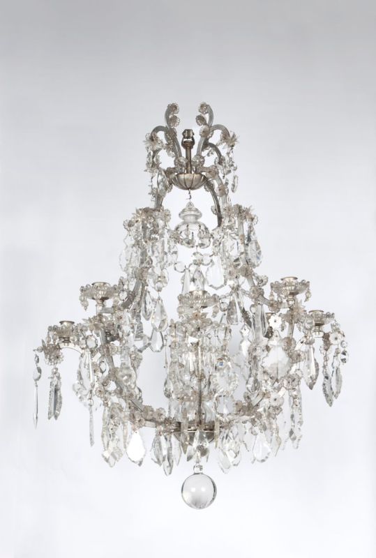 A tall and magnificent Crystall Glass Ceiling Light
