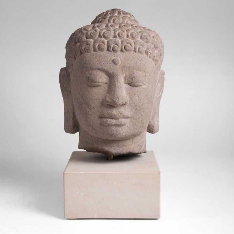 A Stone Head of Buddha
