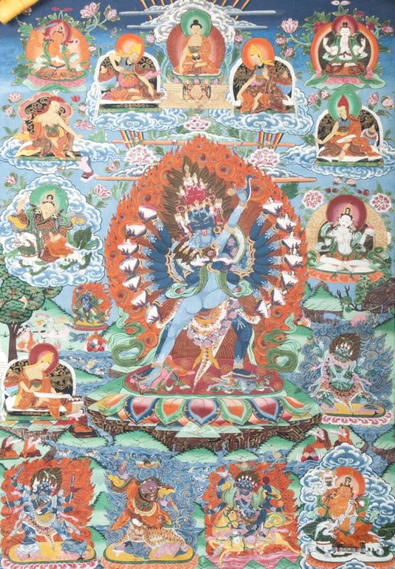 Thangka mit Darstellung des 'Hevajra'