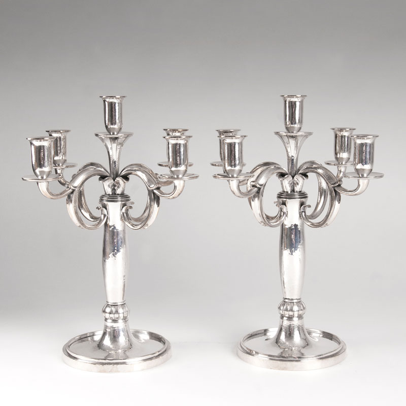 A pair of excellent candelabras in Art Deco style