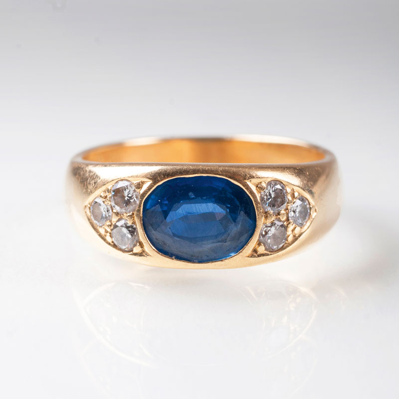 A sapphire diamond ring