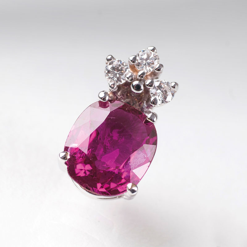 A ruby diamond pendant
