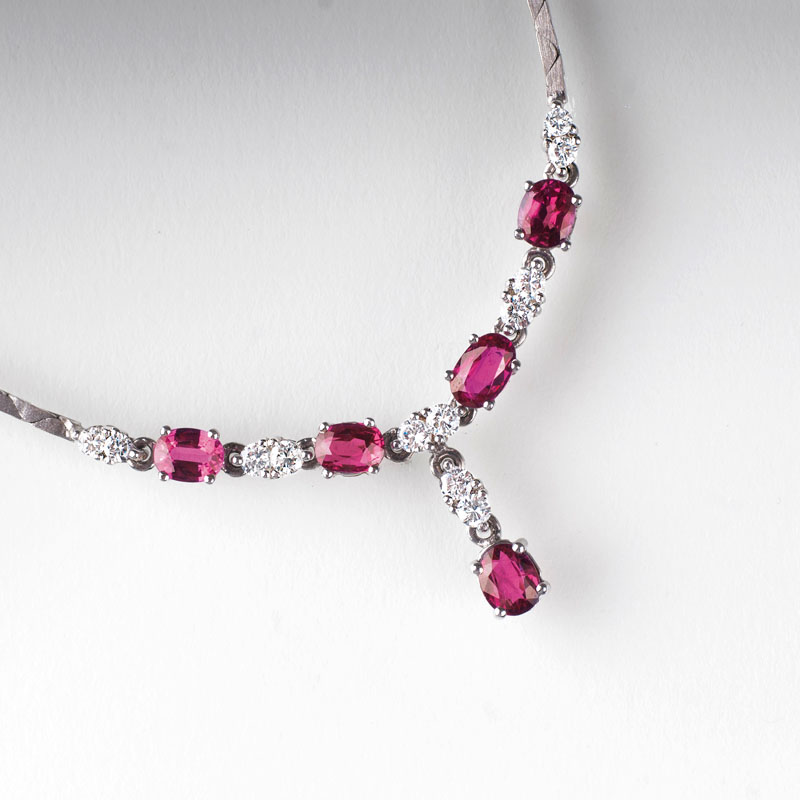 A ruby diamond necklace
