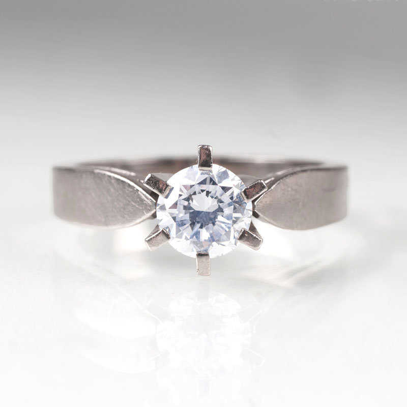 A solitaire diamond ring