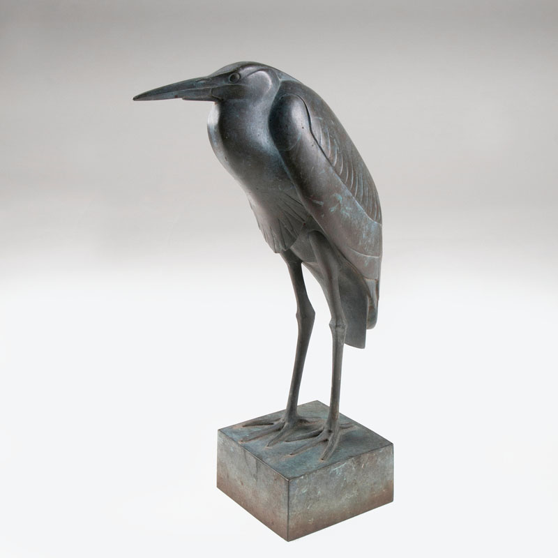 A bronze sculpture 'Heron'