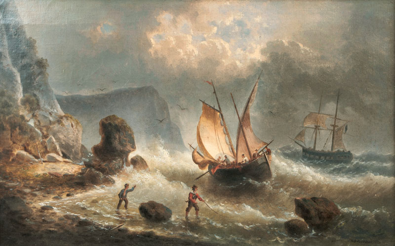Hendrik Barend Koekkoek - Storm on the coast Storm on the coast