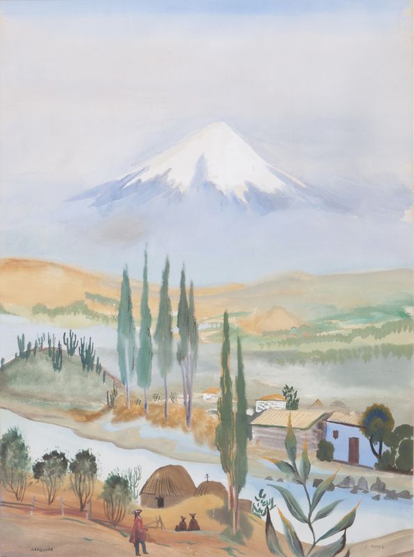 Peruvian Landscape with the Volcano Misti