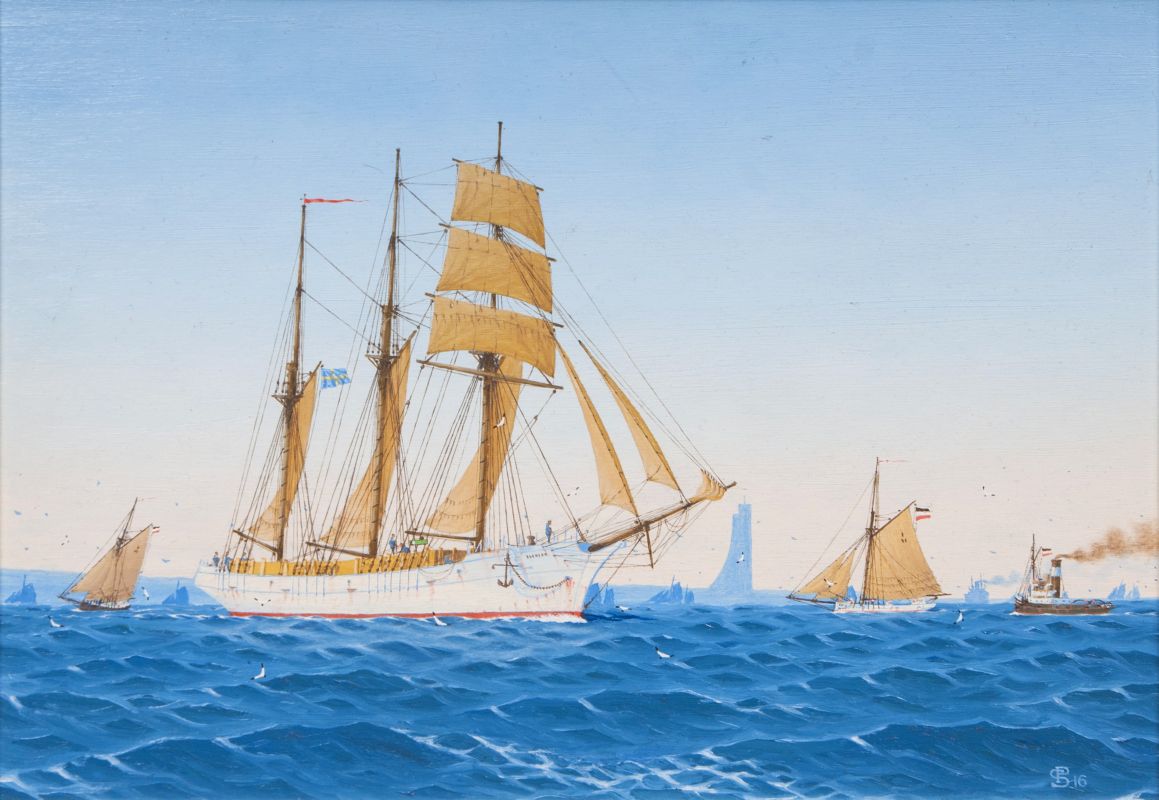 A Swedish Topsail Schooner off Laboe