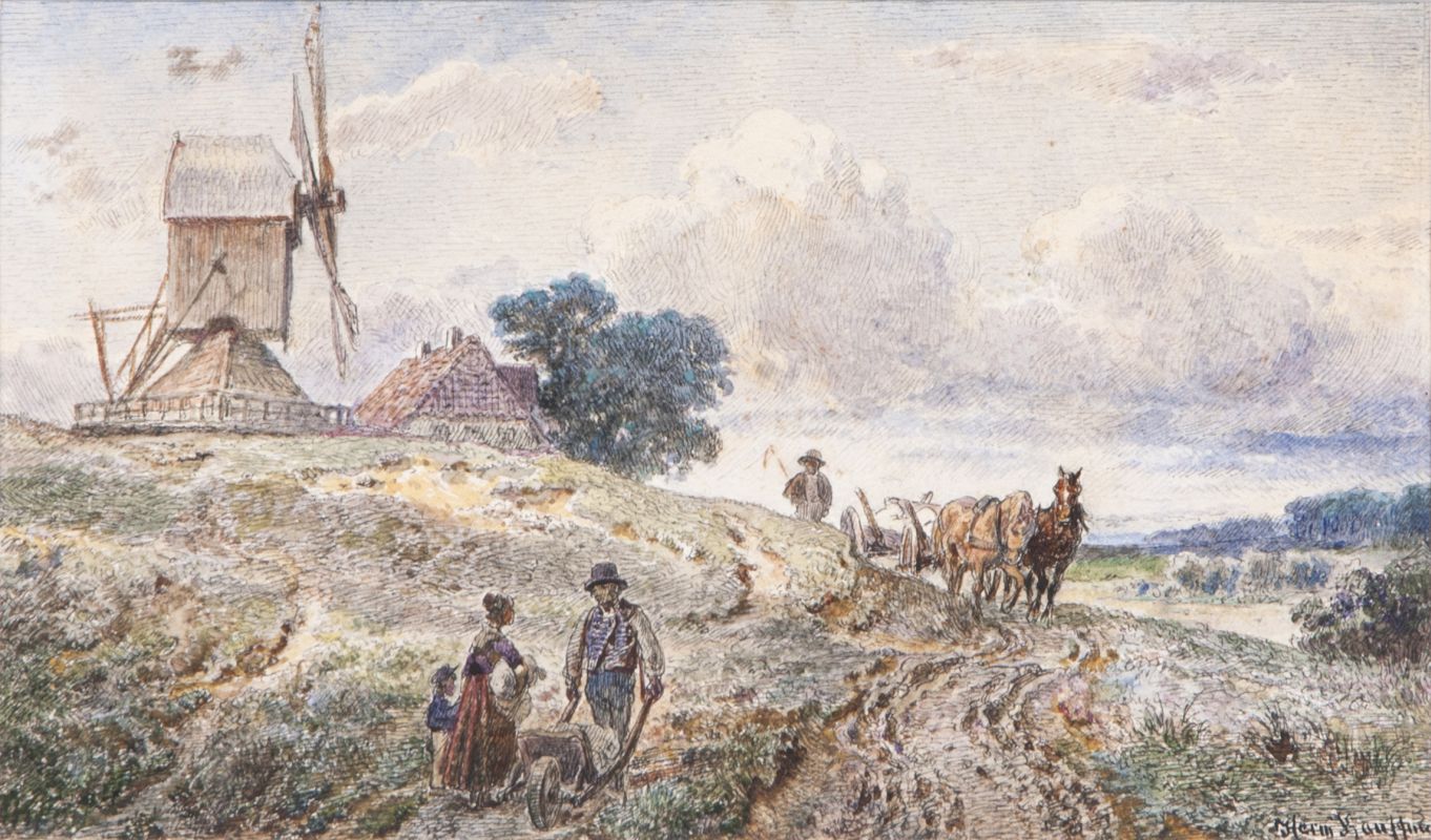 Landschaft mit Windmühle