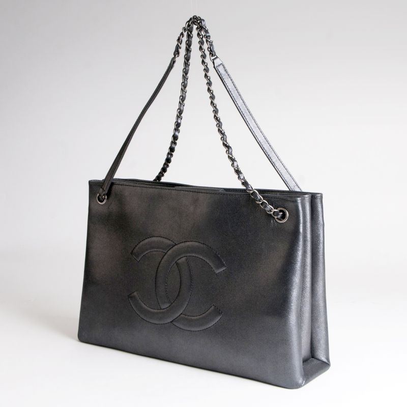 A shopping bag black-metallic, leather - image 2