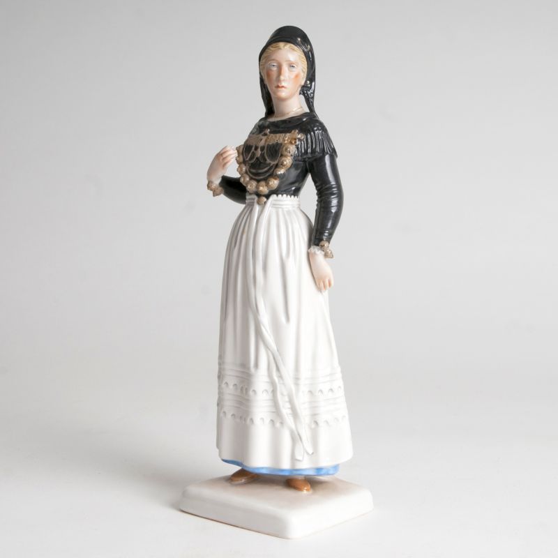 Richard Förster, tätig in München - A porcelain figure 'Frisian farmer's wife' for Allach A porcelain figure 'Frisian farmer's wife' for Allach