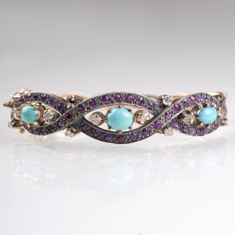 A turquoise ruby diamond bracelet