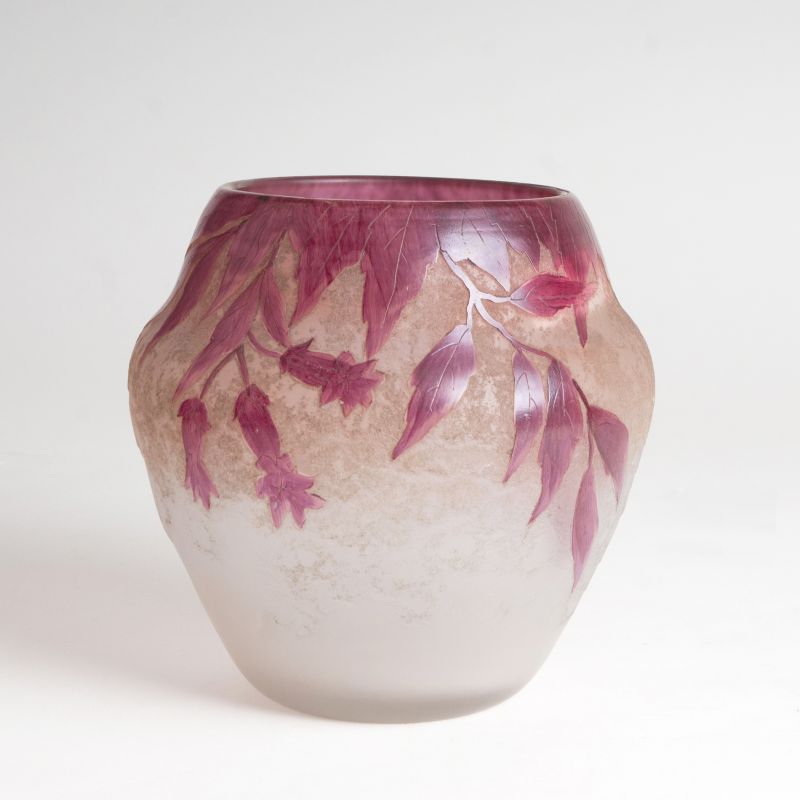 A baluster shaped vase with floral decor, series 'Rubis'