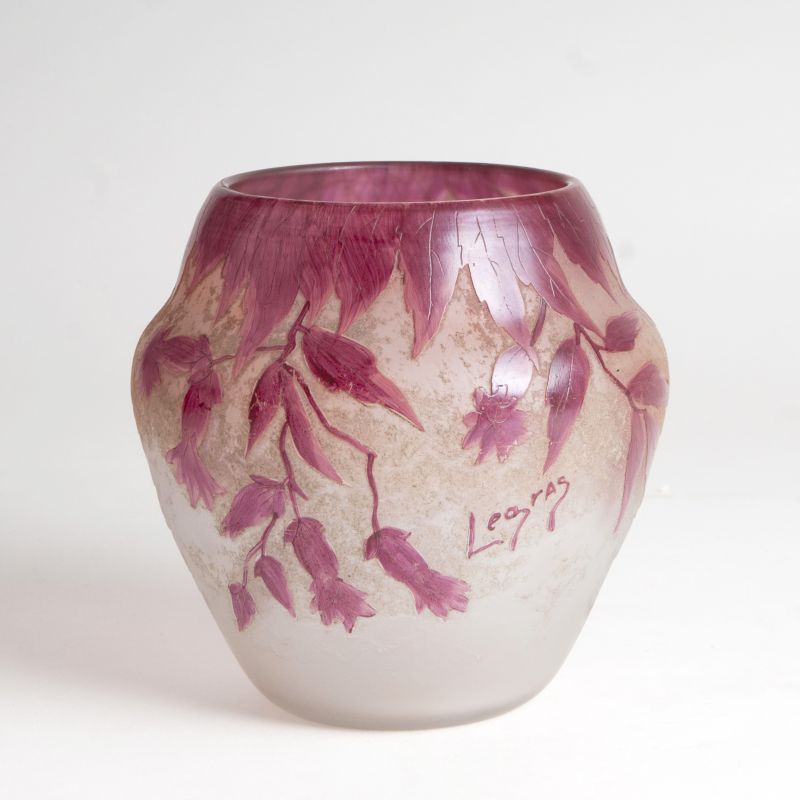 A baluster shaped vase with floral decor, series 'Rubis' - image 2