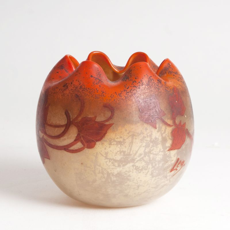 A spheric vase with vine decor - image 2