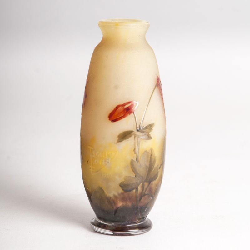 A miniature baluster shaped vase with Aquilegia - image 2