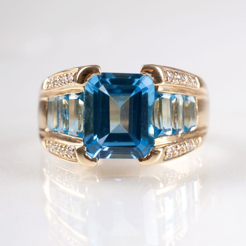 A modern topaz diamond ring