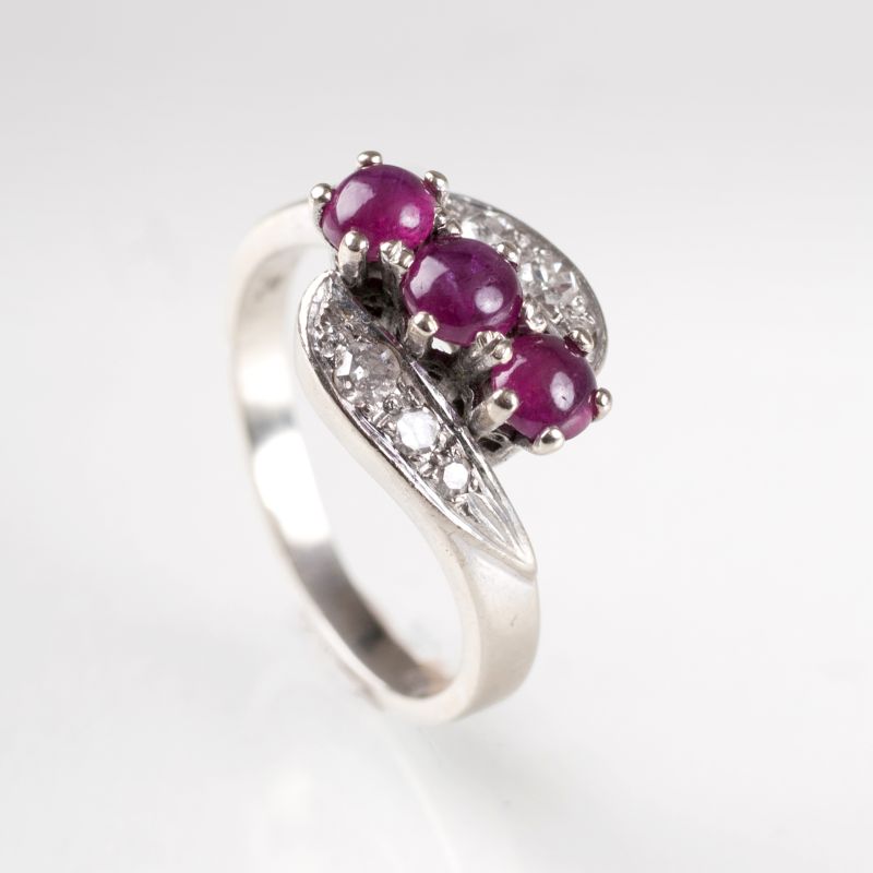 Kleiner Vintage Rubin-Diamant-Ring