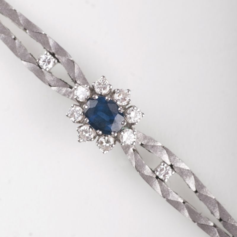 A Vintage sapphire diamond bracelet - image 2
