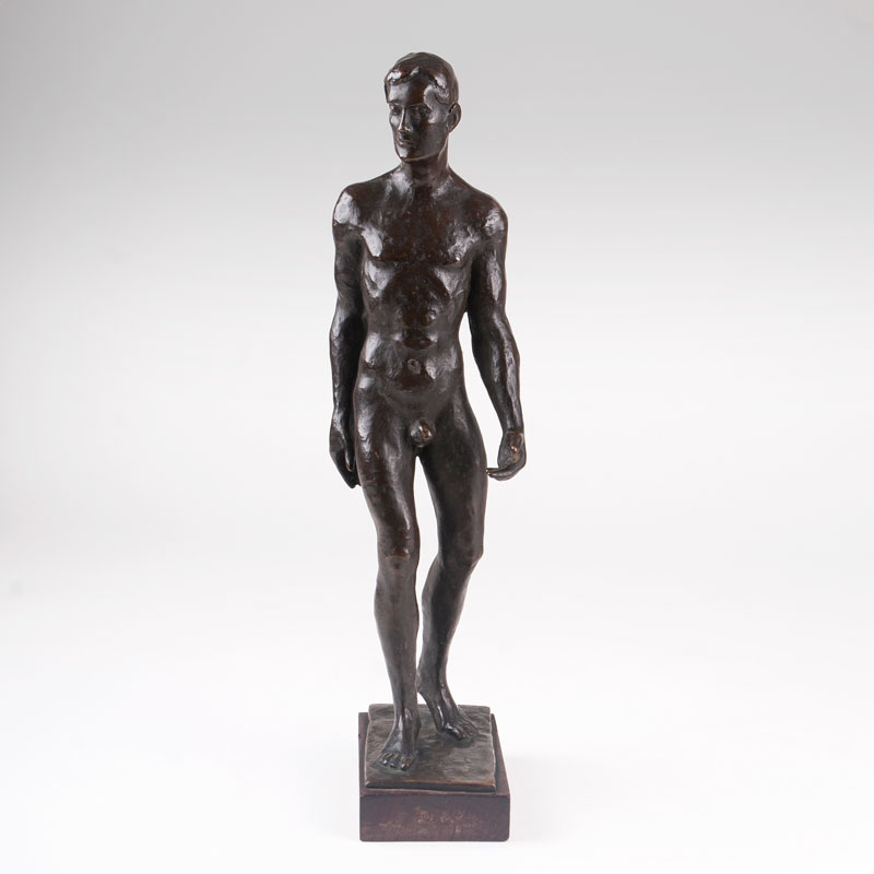 A bronze figure 'Walking male nude' - image 2