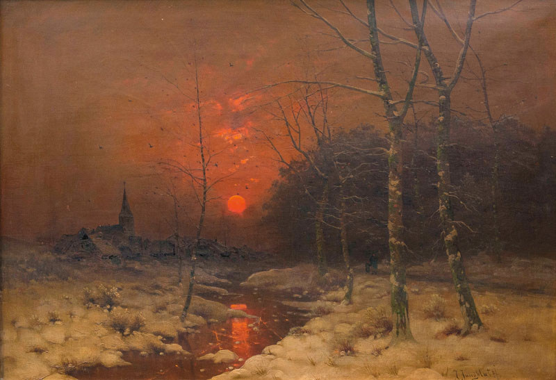 Winterlandscape with Sunset