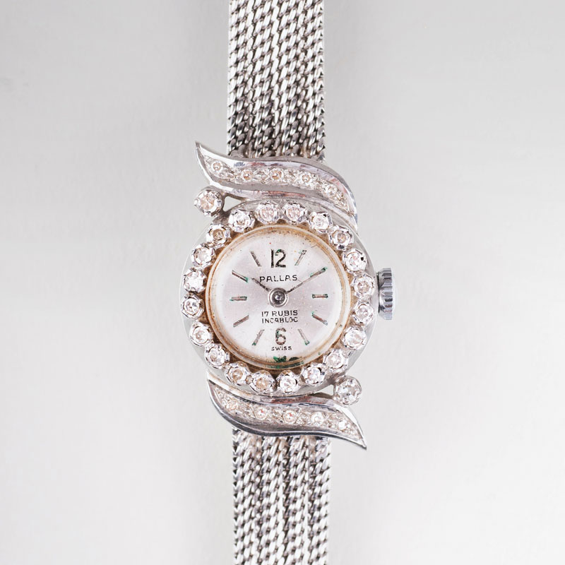Vintage Damen-Armbanduhr von Pallas mit Diamant-Besatz