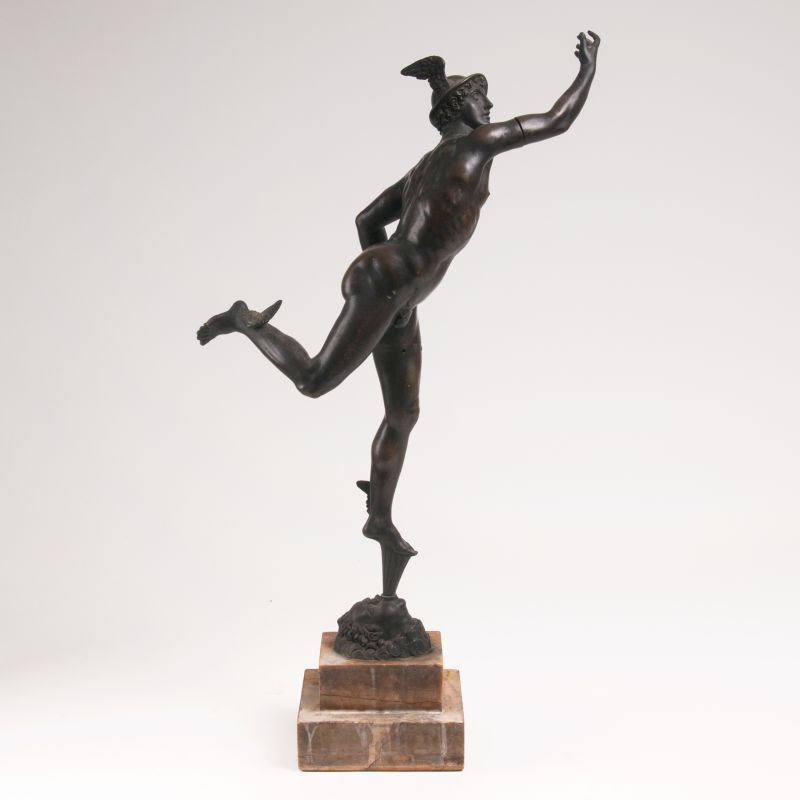 Bronze-Skulptur 'Merkur auf Windgottkopf' - Bild 2