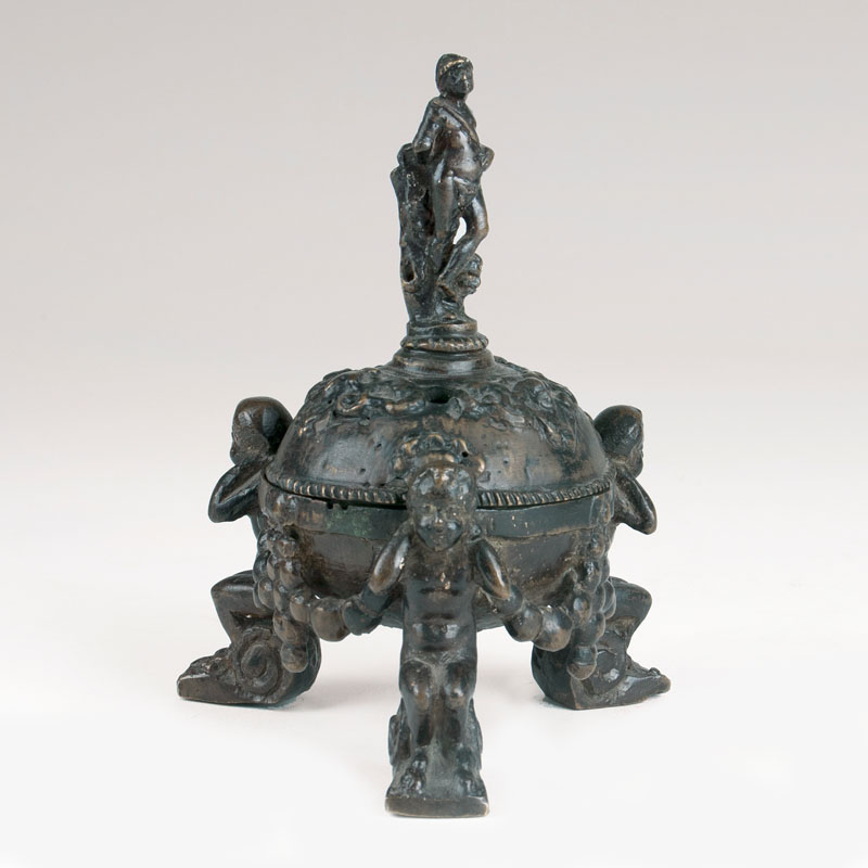 A Renaissance bronze inkwell