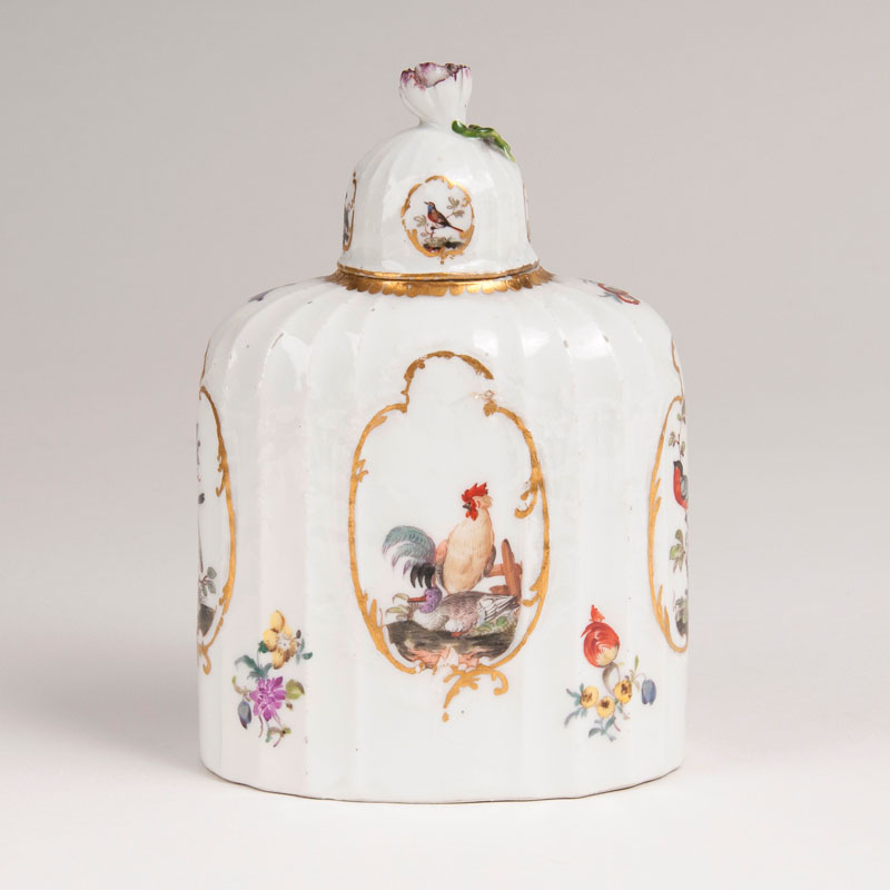 A tea caddy with Dulong relief and bird painting - image 2