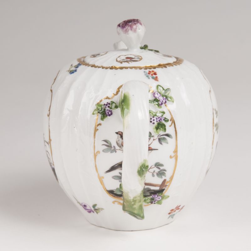 A teapot with Dulong relief and bird painting - image 3