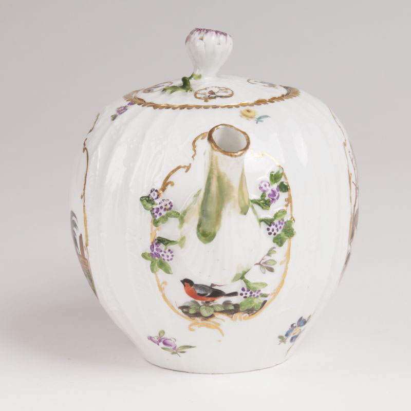 A teapot with Dulong relief and bird painting - image 4