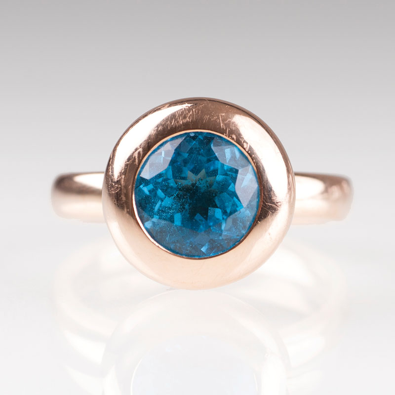 A modern topaz ring