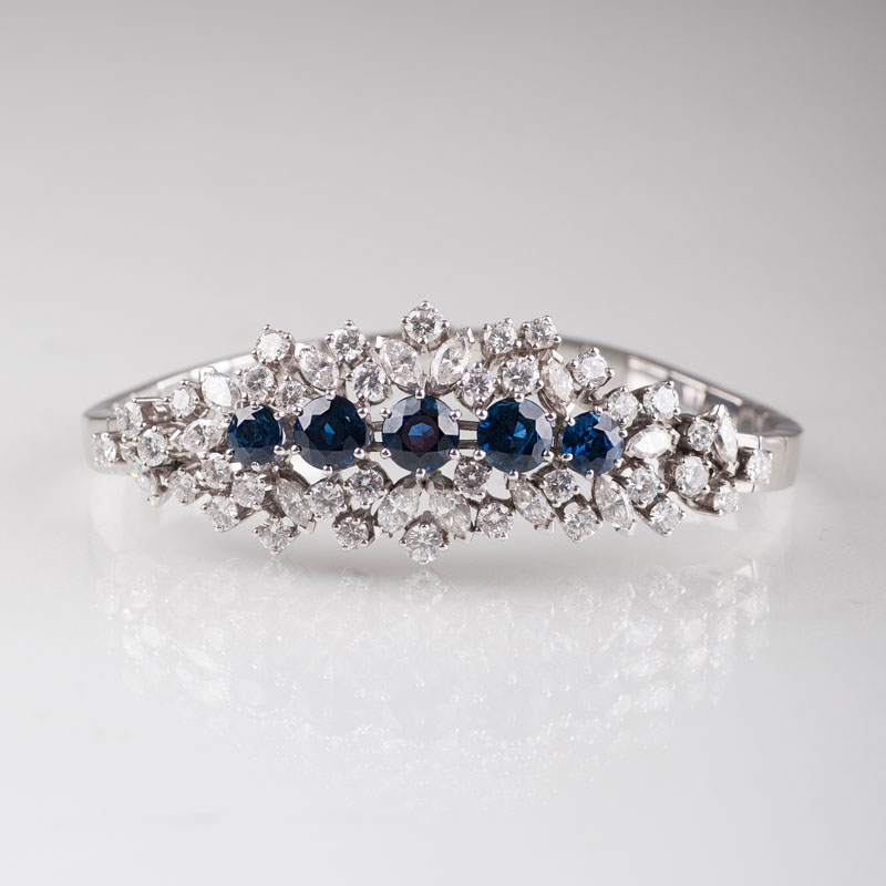 Hochfeines Vintage Saphir-Diamant-Armband
