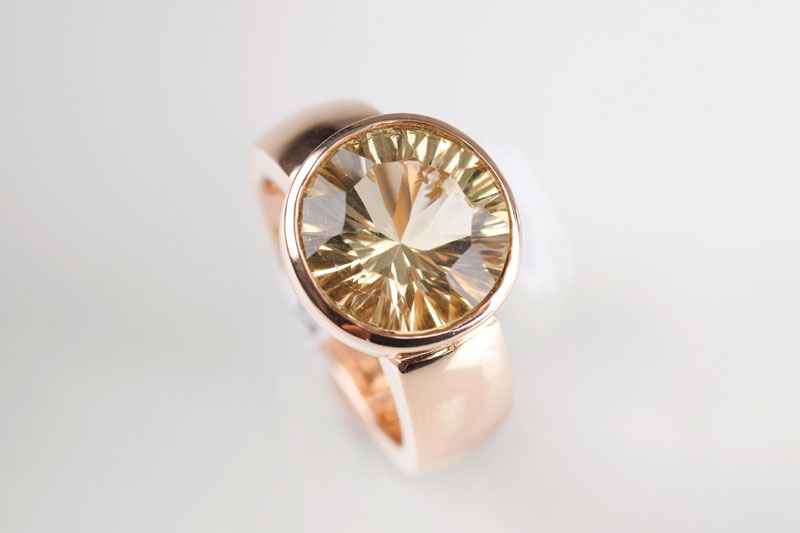 A modern lemon citrine ring