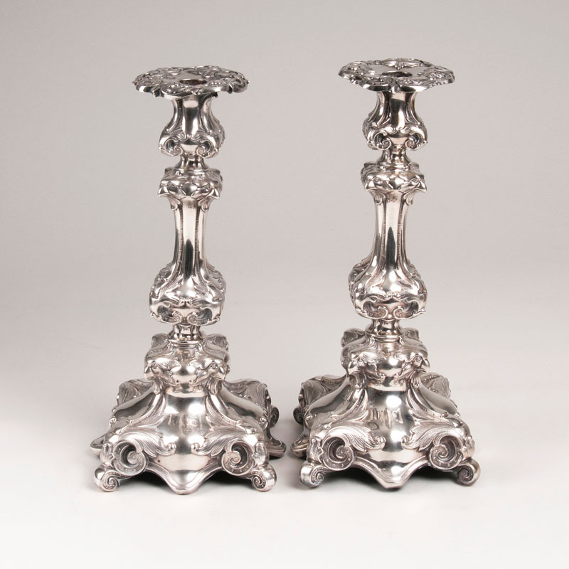 A pair of Biedermeier candle holders