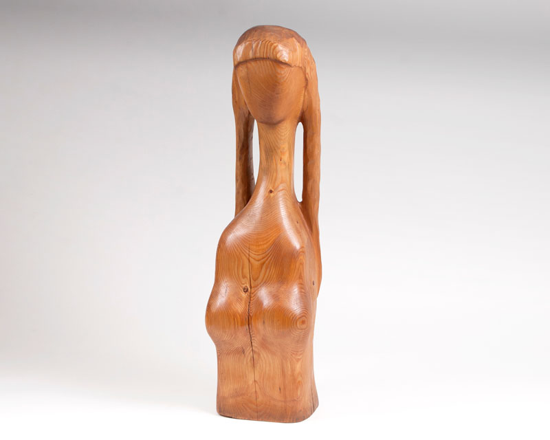 A wooden sculpture 'female nude'
