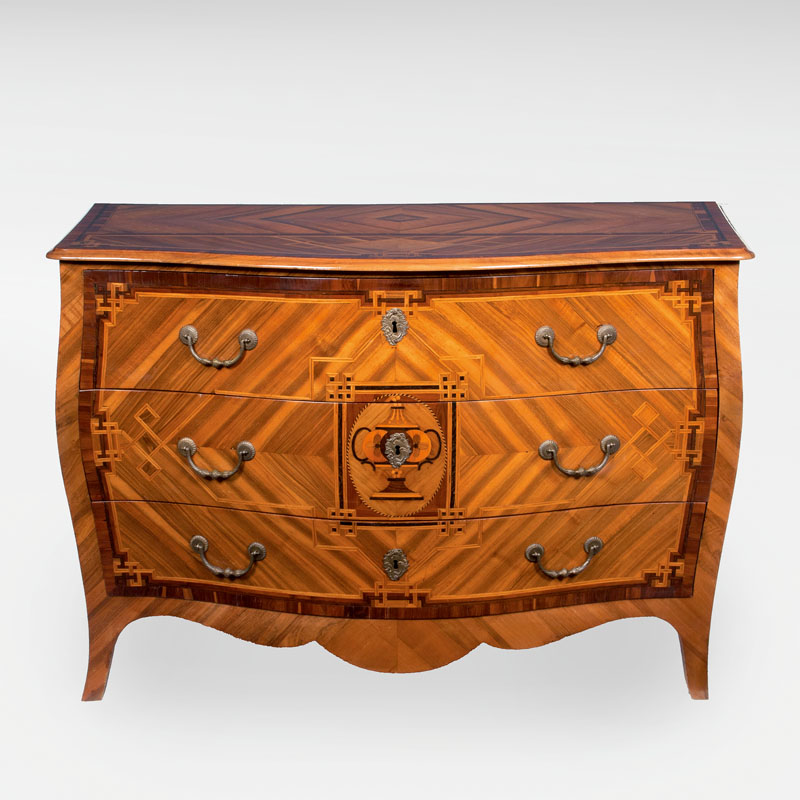 A Transition commode with marquetry decor