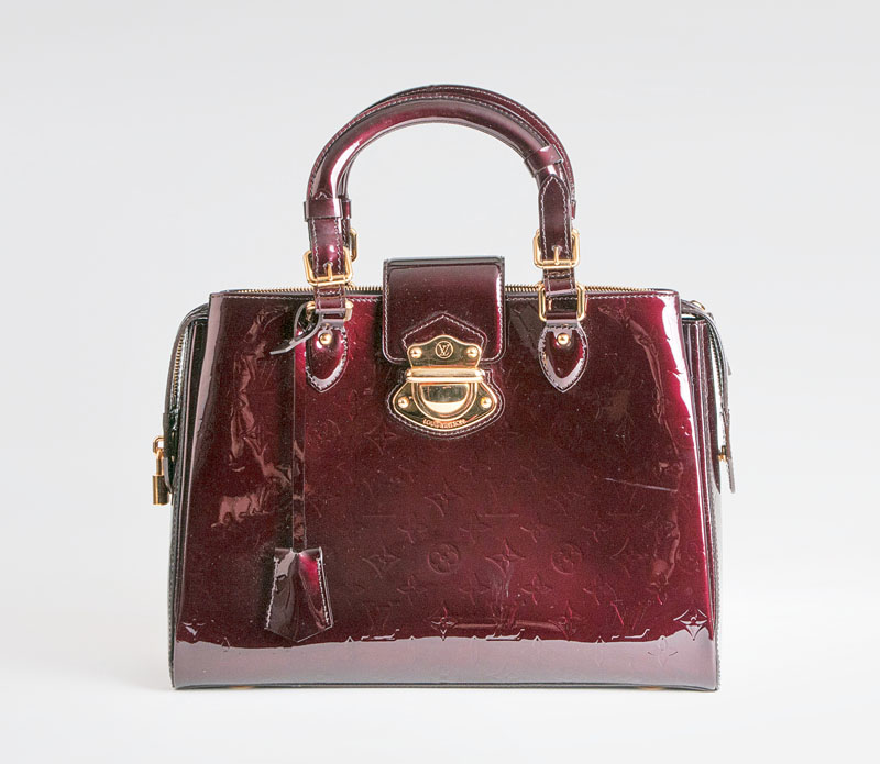 A Monogram bag 'Vernis Melrose Avenue Bag', Amarante