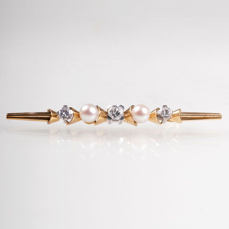 Zwei Anhänger mit Diamanten und Perlen - Bild 2