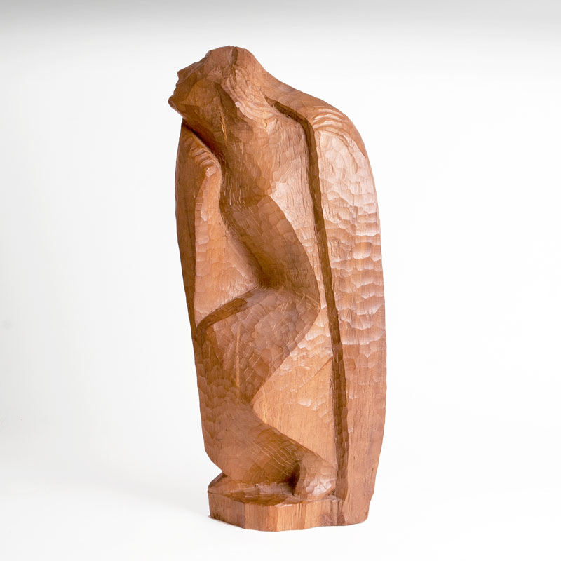 A wooden sculpture 'Lost in dreams'