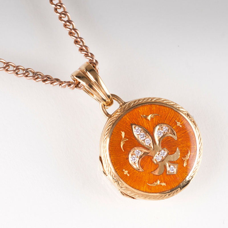 A diamond enamel amulet pendant by Victor Mayer for Fabergé