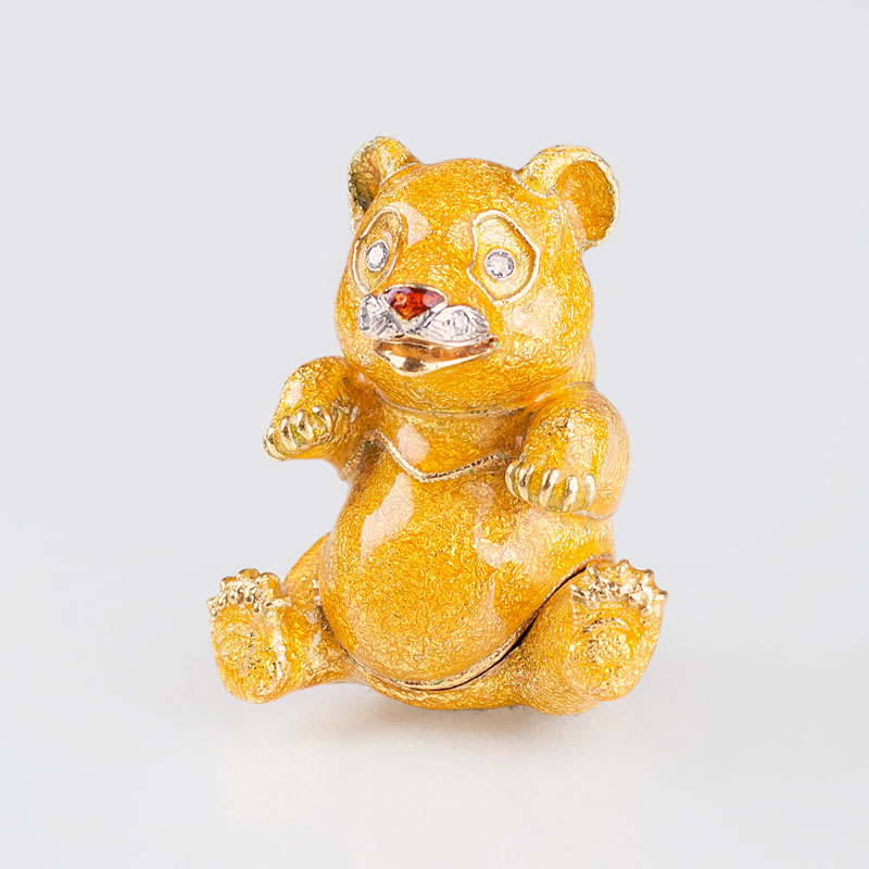 Miniatur-Golddose 'Gelber Pandabär'